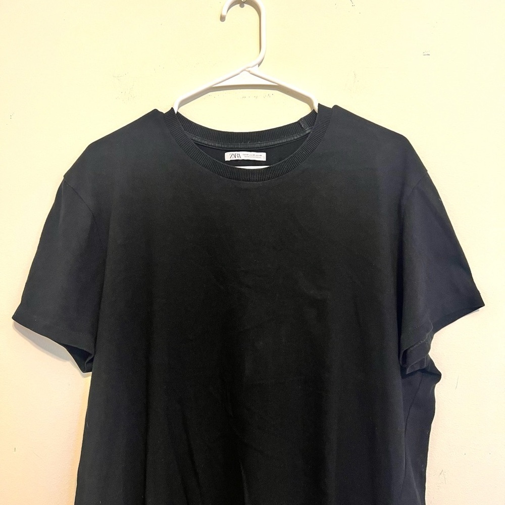 2/$30 Zara - Black Knit Short Sleeve Top Size M - Picture 5 of 8